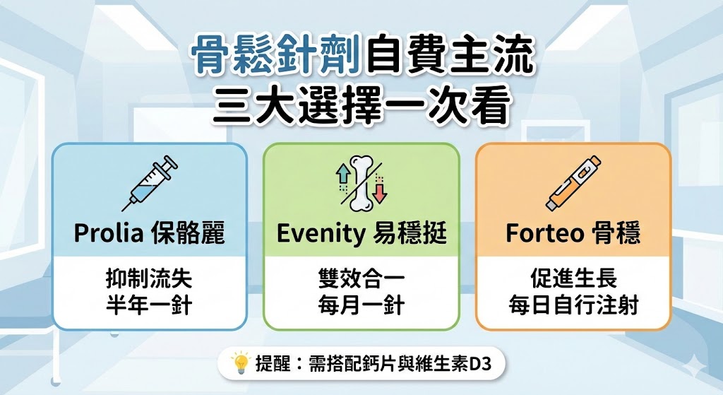 骨質疏鬆一定要打針嗎？三大主流針劑怎麼選？