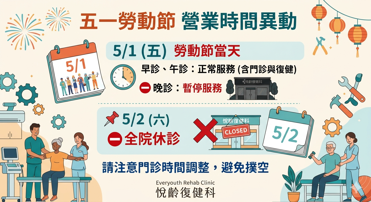 勞動節看診時間調整公告